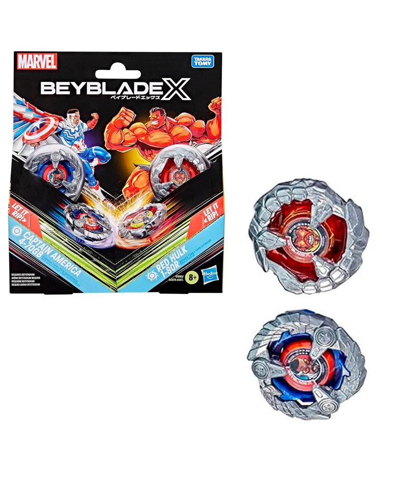 Beyblade X - Marvel Dual Pack: Captain America e Red Hulk