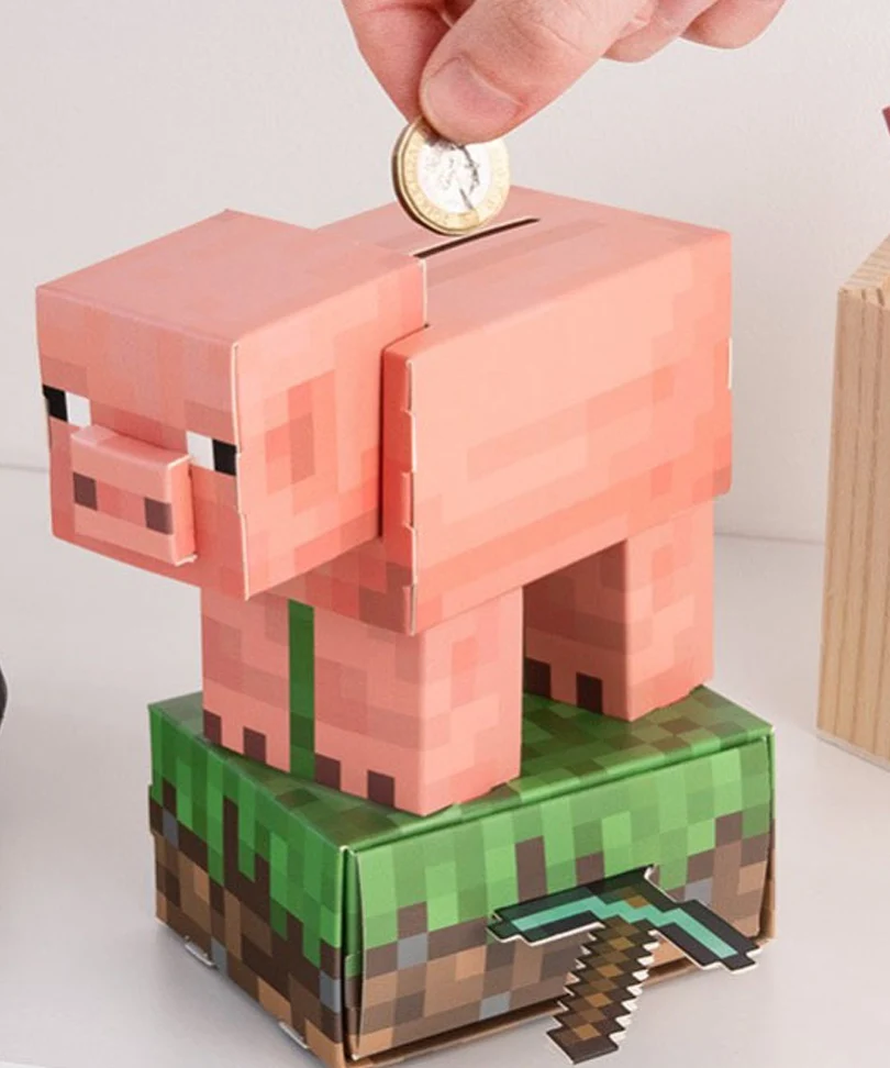 Paladone Salvadanaio Minecraft Pig Card Build Your Own - immagine 2