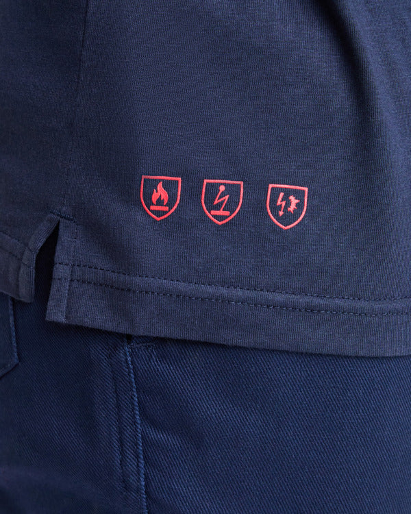 Polo Ignifuga Maniche Lunghe SANTANA – Maglia Liscia Antistatica con Bottoni Rivestiti - immagine 2