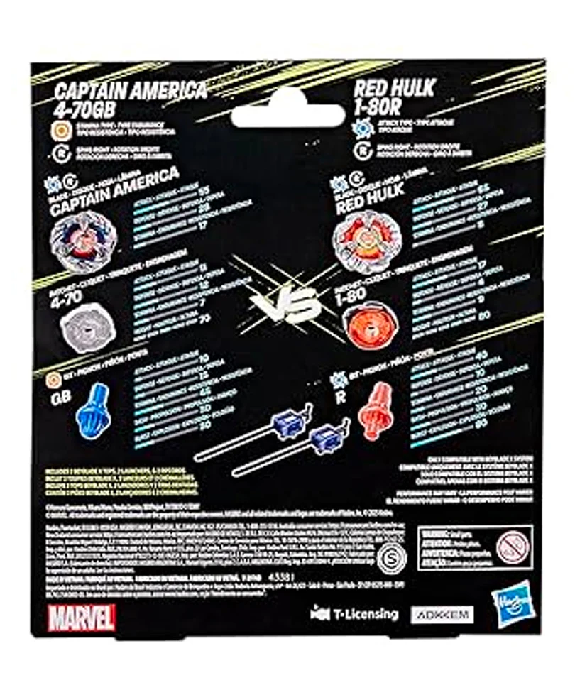 Beyblade X - Marvel Dual Pack: Captain America e Red Hulk - immagine 3