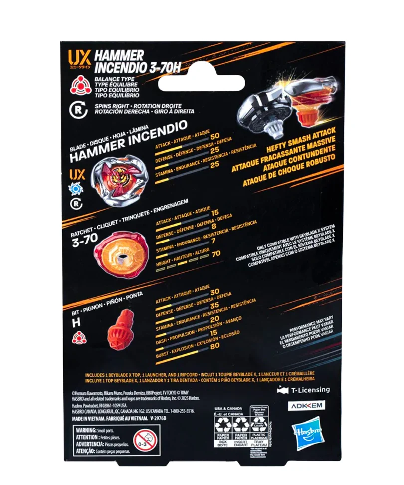 Beyblade X - Starter Pack: Hammer Incendio 3-70H UX - immagine 3