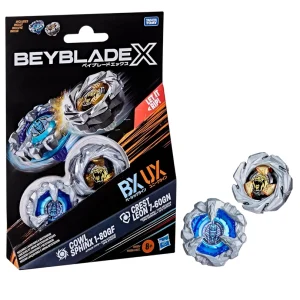 Beyblade X – Dual Pack: Cowl Sphinx 1-80GF & Crest Leon 7-60GN Beyblade X – Dual Pack: Cowl Sphinx 1-80GF & Crest Leon 7-60GN