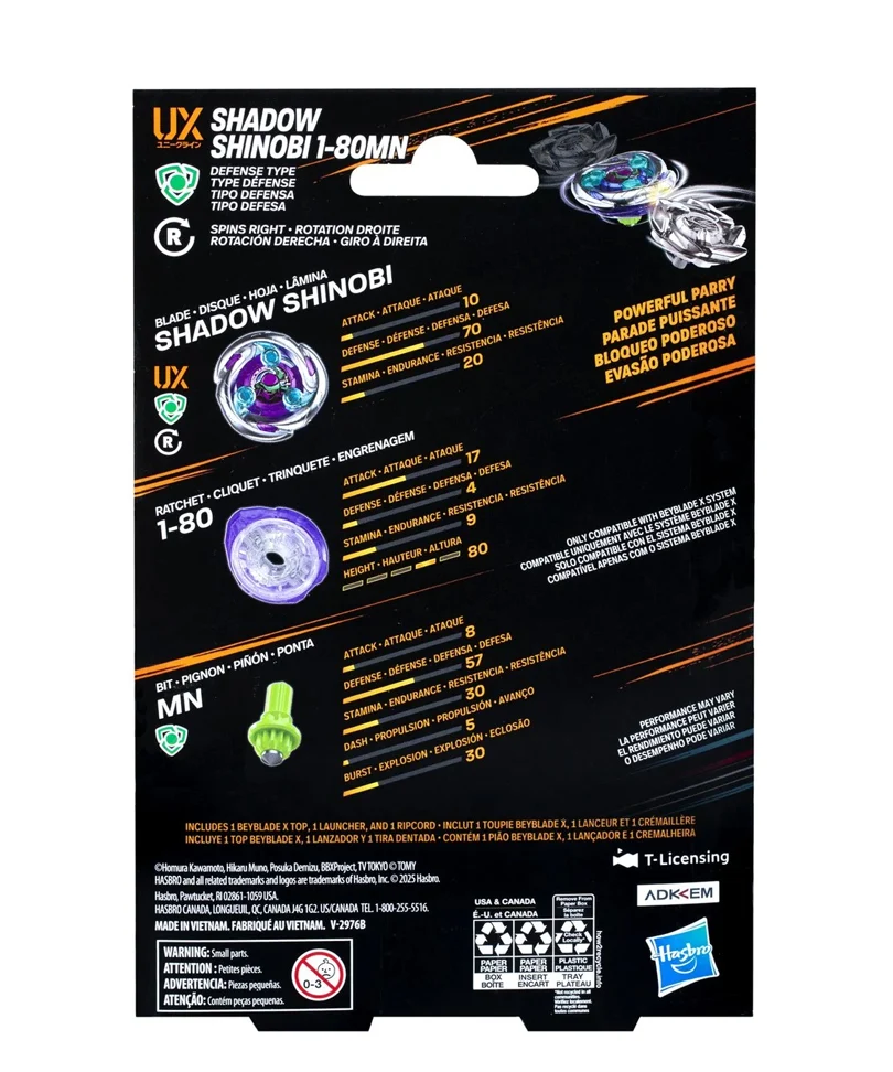 Beyblade X - Starter Pack: Shadow Shinobi 1-80MN UX - immagine 3