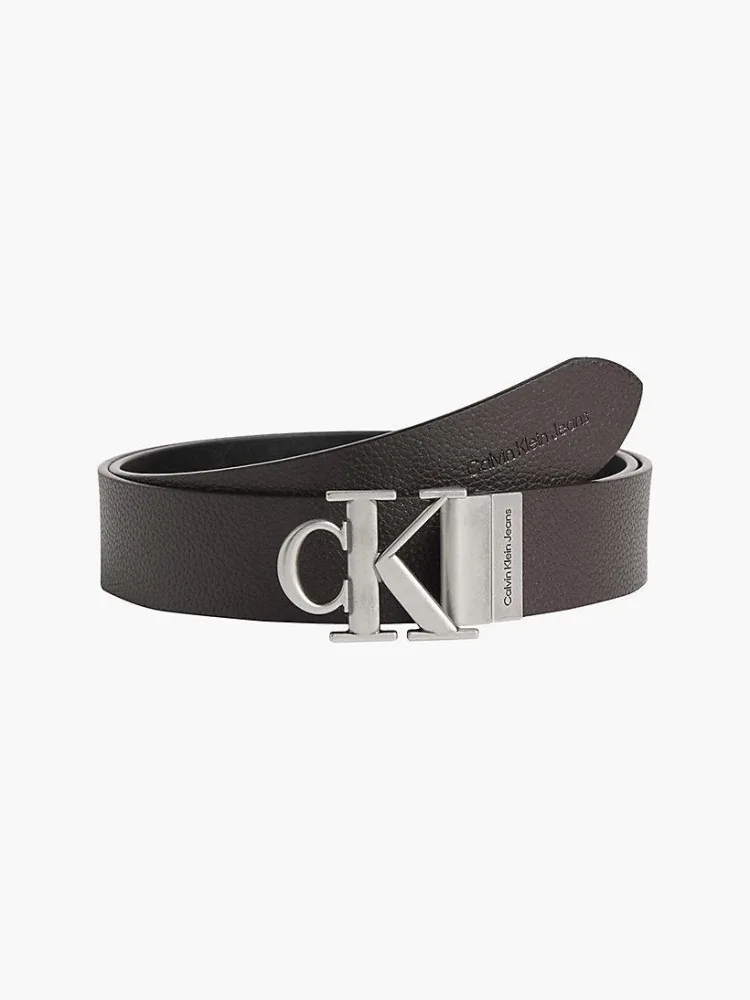 Calvin Klein Cintura Uomo Round Mono Plaque Rev Belt