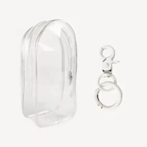 Portachiavi con Custodia Trasparente Bianco in PVC per Labubu Portachiavi con Custodia Trasparente Bianco in PVC per Labubu