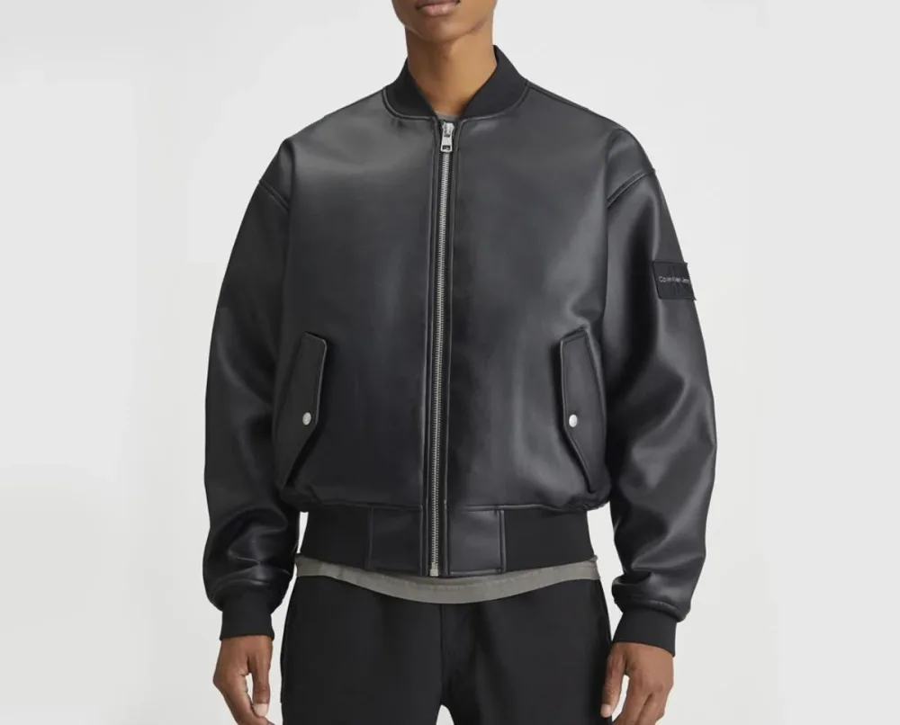 Calvin Klein Giacca Uomo Faux Leather Bomber