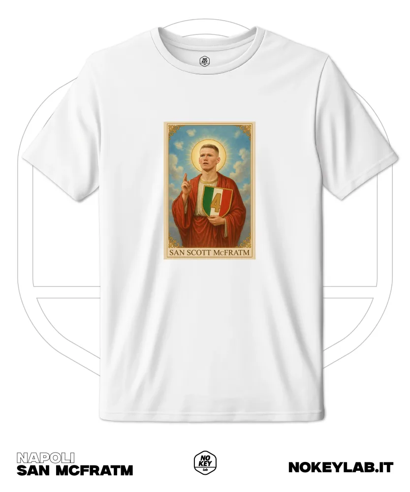 Maglia Napoli San Scott 4° Scudetto 2025 – T-Shirt Celebrativa Campioni d’Italia - immagine 3