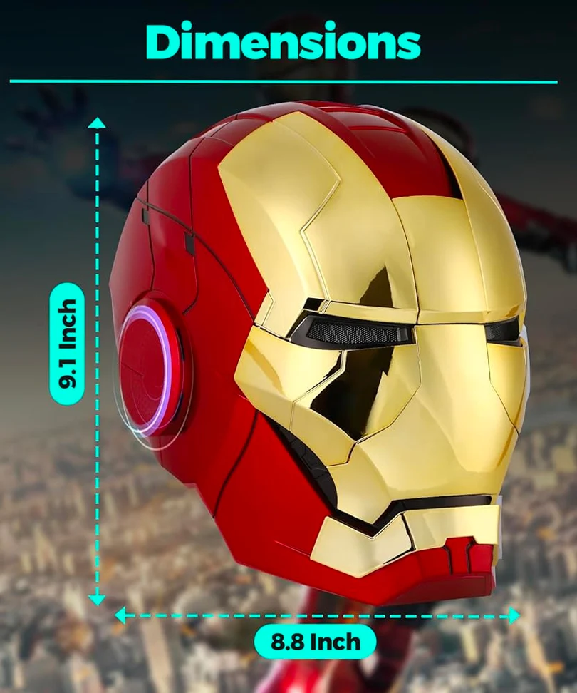 Casco Iron Man MK5 1:1 con Controllo Vocale e LED - immagine 2