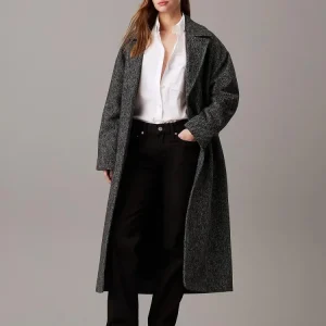 Calvin Klein Giacca Donna Melange Long Wool Coat Calvin Klein Giacca Donna Melange Long Wool Coat