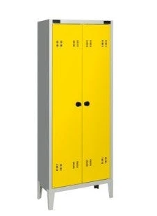 Armadietto Spogliatoio 2 Posti con Serratura - Lamiera RAL 7038 - 180x70x35 cm