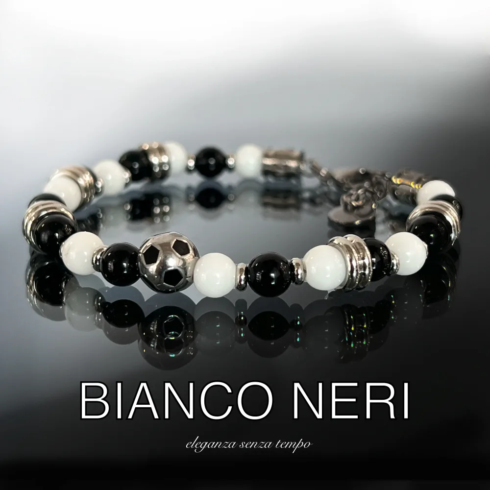 BIANCO NERI GANCIO IN ACCIAIO PIETRA 6 mm