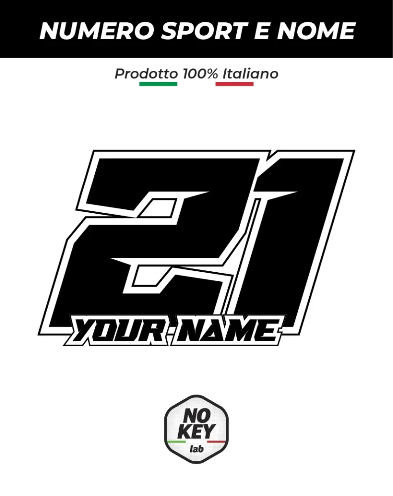 Adesivo nome numero sportivo moto, cross 5Pz