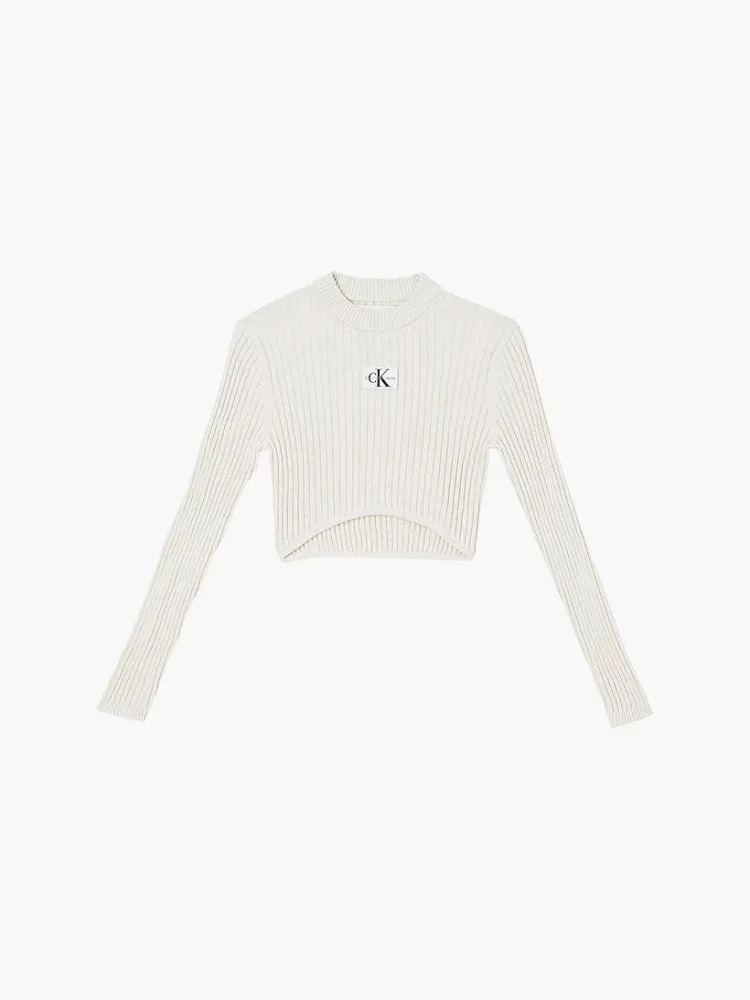 Calvin Klein Maglia Donna Badge Cropped