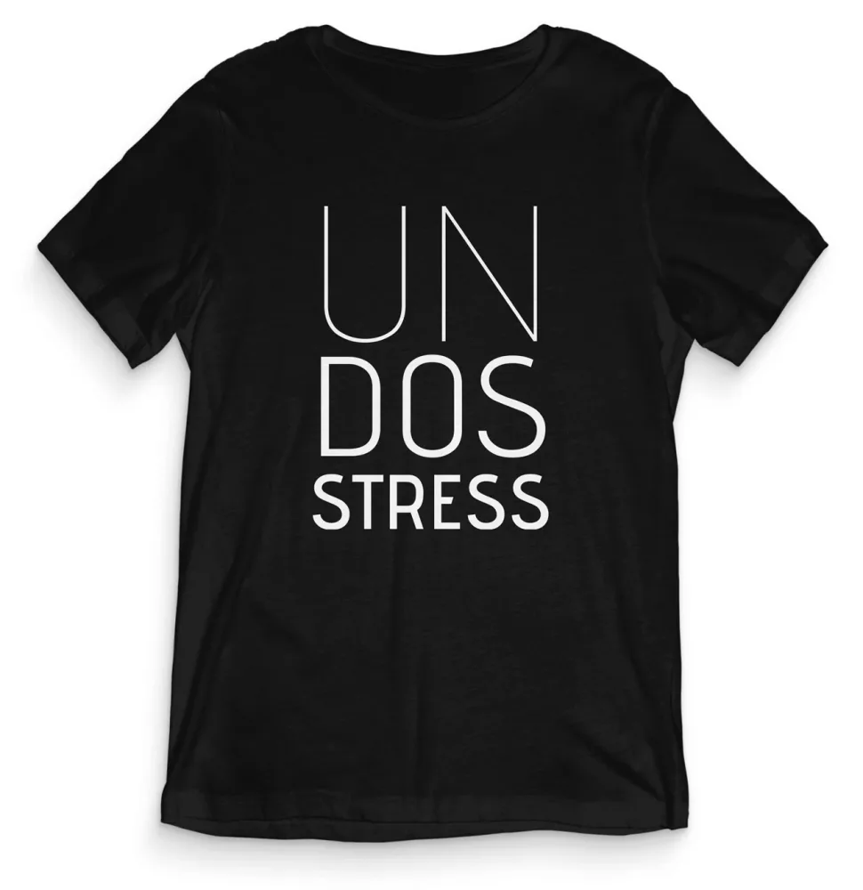 TeesBlitz tee163 –  T-Shirt Divertente – Un Dos Stress