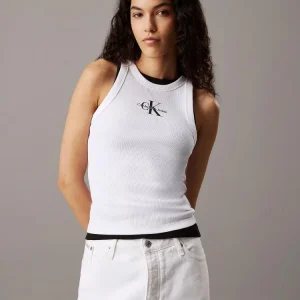 Calvin Klein Canotta Donna Monologo Rib Tank Top Calvin Klein Canotta Donna Monologo Rib Tank Top
