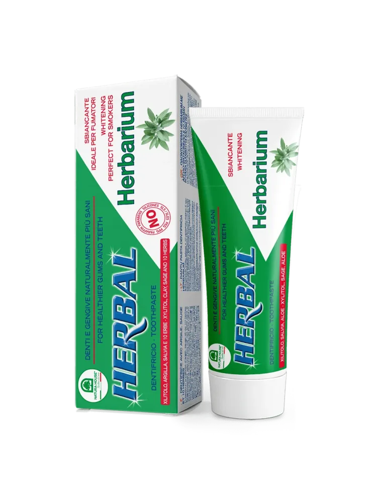 DENTIFRICIO HERBARIUM Xilitolo, Argilla, Salvia + 10 ERBE, Batteriostatico Rinfrescante - Ideale per Fumatori - immagine 3