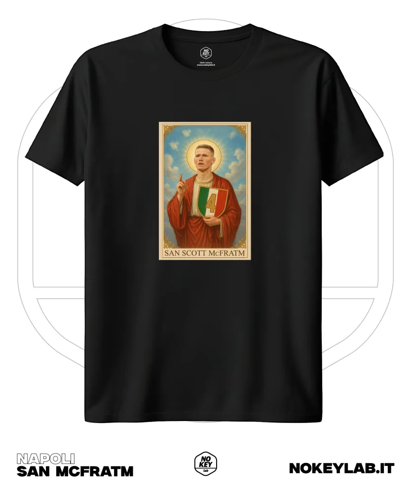 Maglia Napoli San Scott 4° Scudetto 2025 – T-Shirt Celebrativa Campioni d’Italia