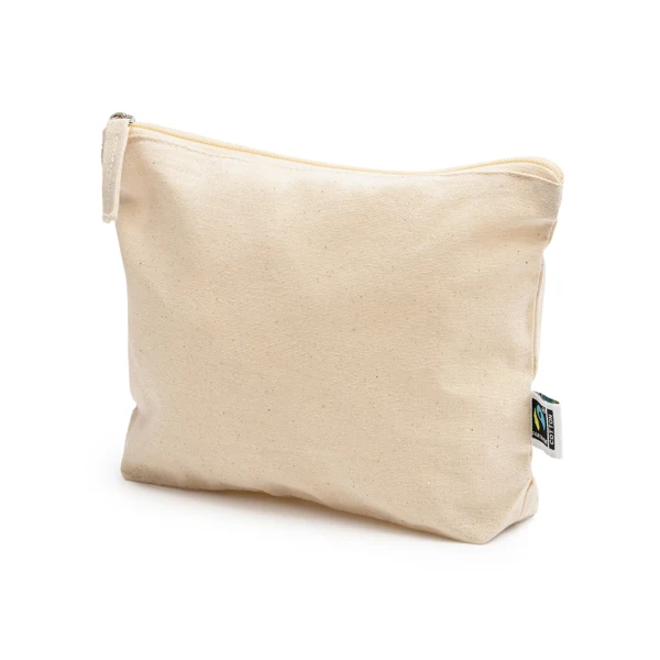 Borsa da Toilette Multifunzionale in 100% Cotone Equosolidale 180 g/m² – Zip e Tiretto Abbinati Borsa da Toilette Multifunzionale in 100% Cotone Equosolidale 180 g/m² – Zip e Tiretto Abbinati