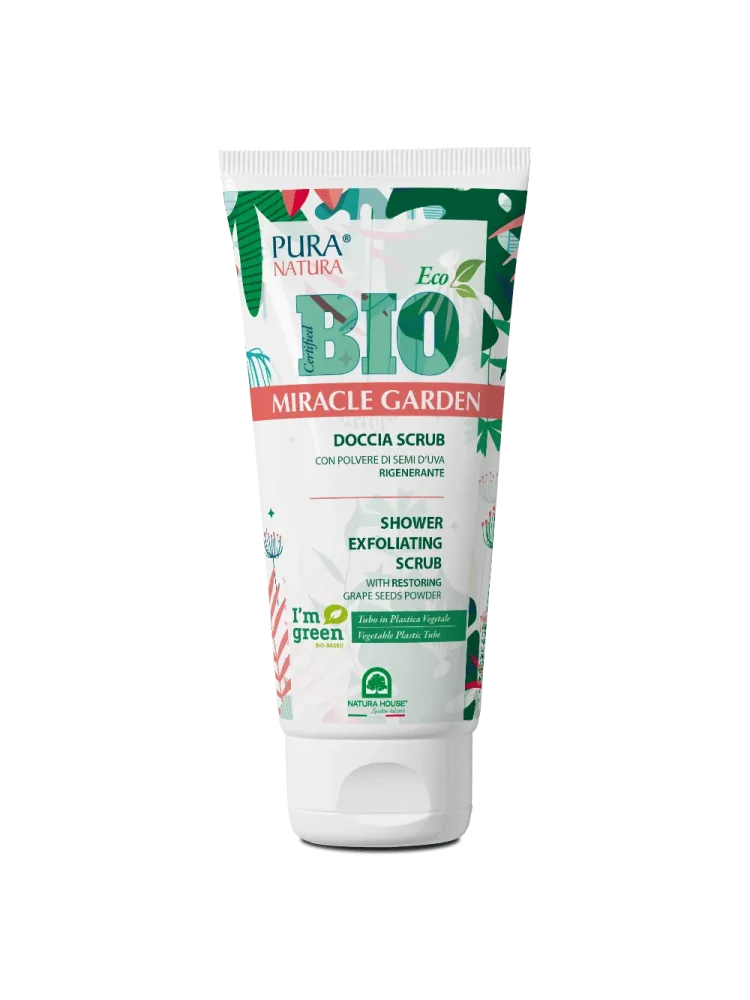 MIRACLE GARDEN BIO DOCCIA SCRUB CORPO con Polvere di Semi d’Uva, Rigenerante