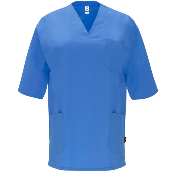 Camice Sanitario Unisex Maniche Corte PANACEA – Collo a V con Tasche a Filetto – 20 pz Personalizzazione Inclusa - immagine 3