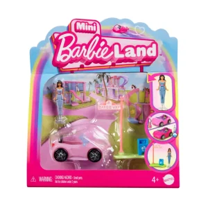Mini Barbieland – Set con Veicolo e Bambola da 3,8 Cm, Decappottabile con Effetto Cambia Colore Mini Barbieland – Set con Veicolo e Bambola da 3,8 Cm, Decappottabile con Effetto Cambia Colore