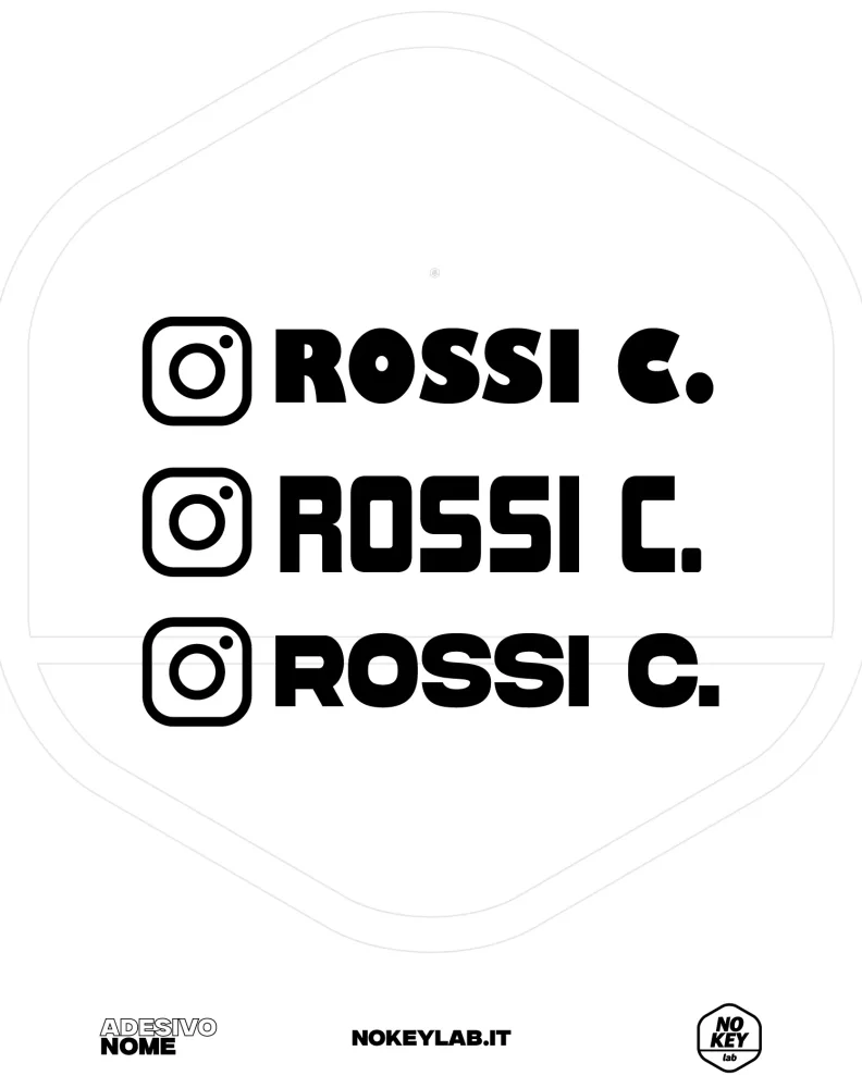 Adesivo nome instagram 5pz