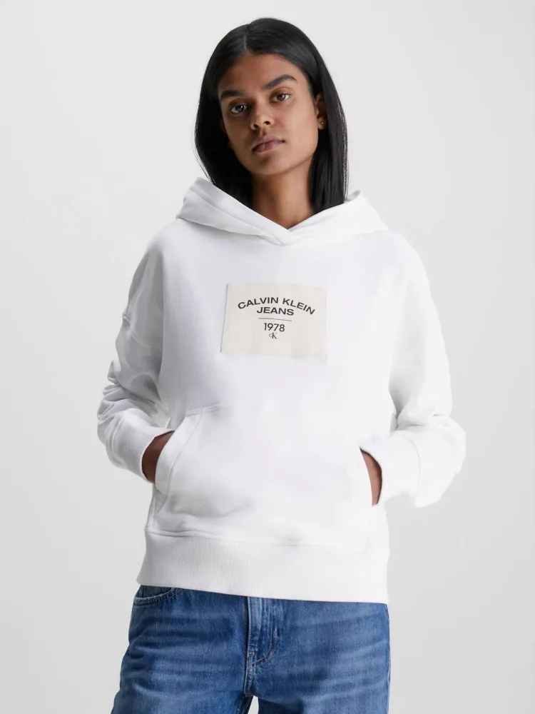 Calvin Klein Felpa Donna Cappuccio Canvas Relaxed - immagine 3