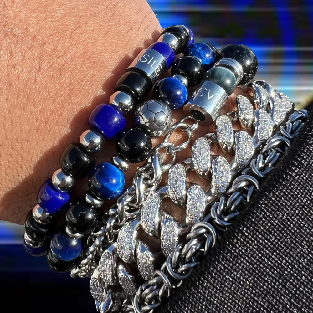 NERO AZZURRI IN01 Bracciale elastico 8mm - immagine 2