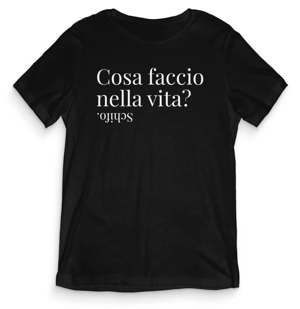 TeesBlitz T-Shirt divertente – Cosa faccio nella vita? schifo. – tee21-013