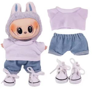 Set Outfit T-Shirt Bianca, Jeans e Scarpe Bianche per Labubu (17 cm) Set Outfit T-Shirt Bianca, Jeans e Scarpe Bianche per Labubu (17 cm)
