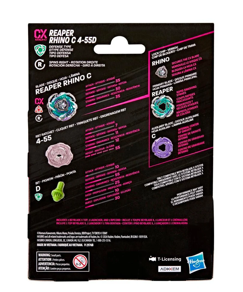 Beyblade X - Starter Pack: Reaper Rhino C 4-55D - immagine 3