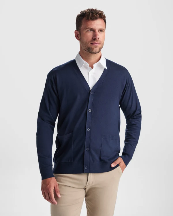 Cardigan da Lavoro EXPLORER – Maglia Jersey con Scollo a V e Tasche a Toppa
