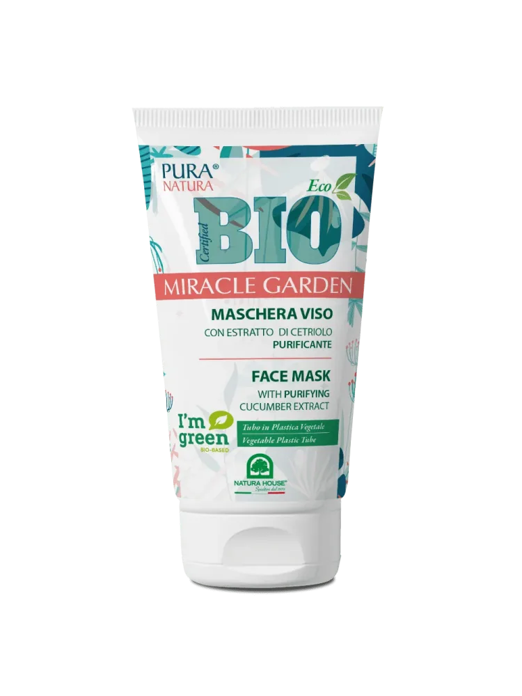 MIRACLE GARDEN BIO MASCHERA VISO con Estratto di Cetriolo, Purificante