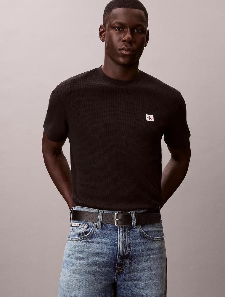 Calvin Klein T Shirt Uomo Waffle Badge Calvin Klein T Shirt Uomo Waffle Badge