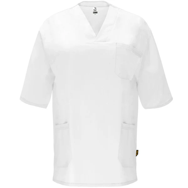 Camice Sanitario Unisex Maniche Corte PANACEA – Collo a V con Tasche a Filetto – 20 pz Personalizzazione Inclusa - immagine 2