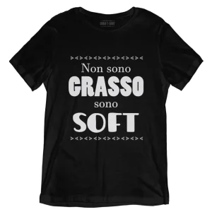 TeesBlitz tee101 – T-Shirt Divertente –  Non sono grasso sono soft