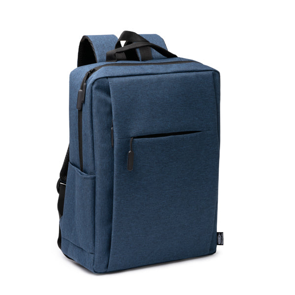 Zaino in RPET 600D Screziato 14L – Scomparto Laptop 15″, Tasca Esterna Zip e Cinghia Trolley