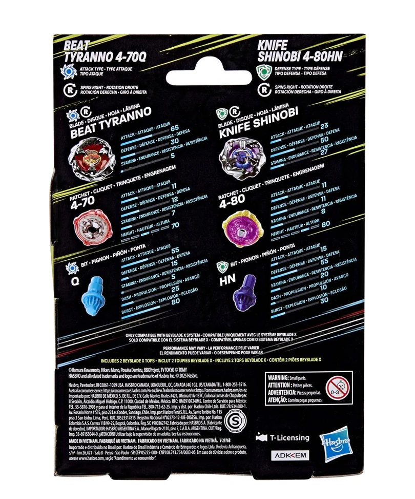Beyblade X – Dual Pack: Beat Tyranno 4-70Q & Knife Shinobi 4-80HN - immagine 3