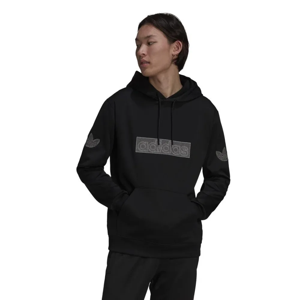 Adidas Felpa Uomo Cappuccio Logo Hoodie - immagine 2