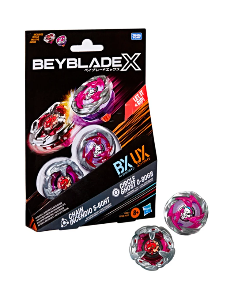 Beyblade X - Dual Pack: Chain Incendio 5-60HT & Circle Ghost 0-80GB