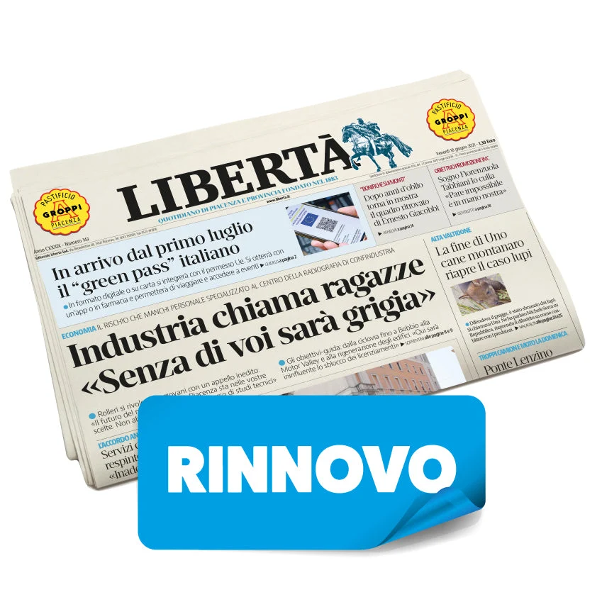 Rinnovo di un abbonamento carta al quotidiano Libertà già esistente Rinnovo di un abbonamento carta al quotidiano Libertà già esistente