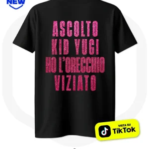Maglia Kid Yugi “Ascolto Kid Yugi Ho L’Orecchio Viziato” – Unisex Black