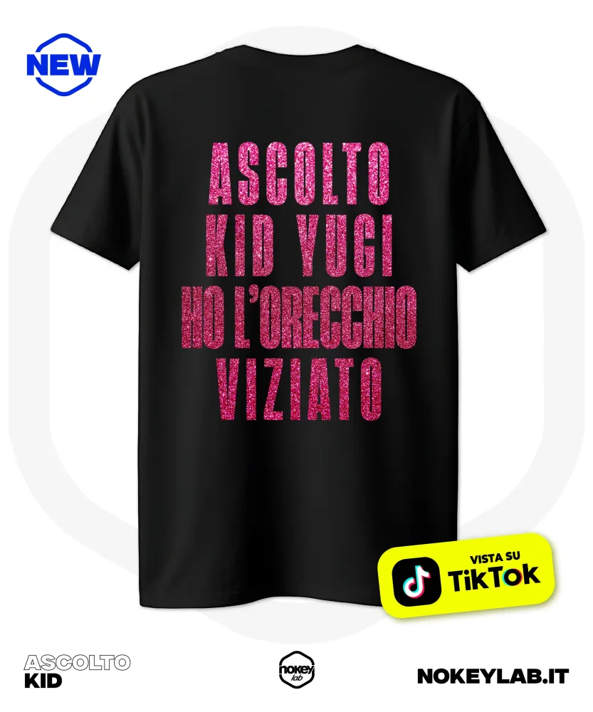 Maglia Kid Yugi “Ascolto Kid Yugi Ho L’Orecchio Viziato” – Unisex Black Maglia Kid Yugi “Ascolto Kid Yugi Ho L’Orecchio Viziato” – Unisex Black