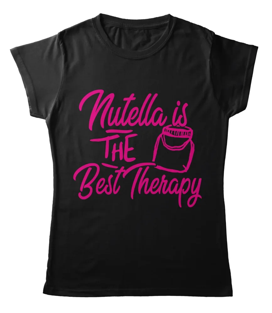 TeesBlitz tee158 –  T-Shirt Divertente – Nutella is the best therapy
