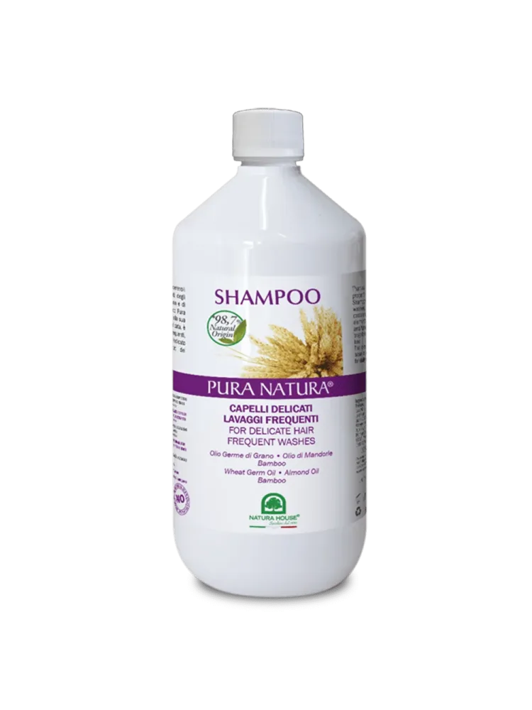 SHAMPOO CAPELLI DELICATI ANCHE PER BAMBINI con Olio di Germe di Grano e Mandorle, Bamboo