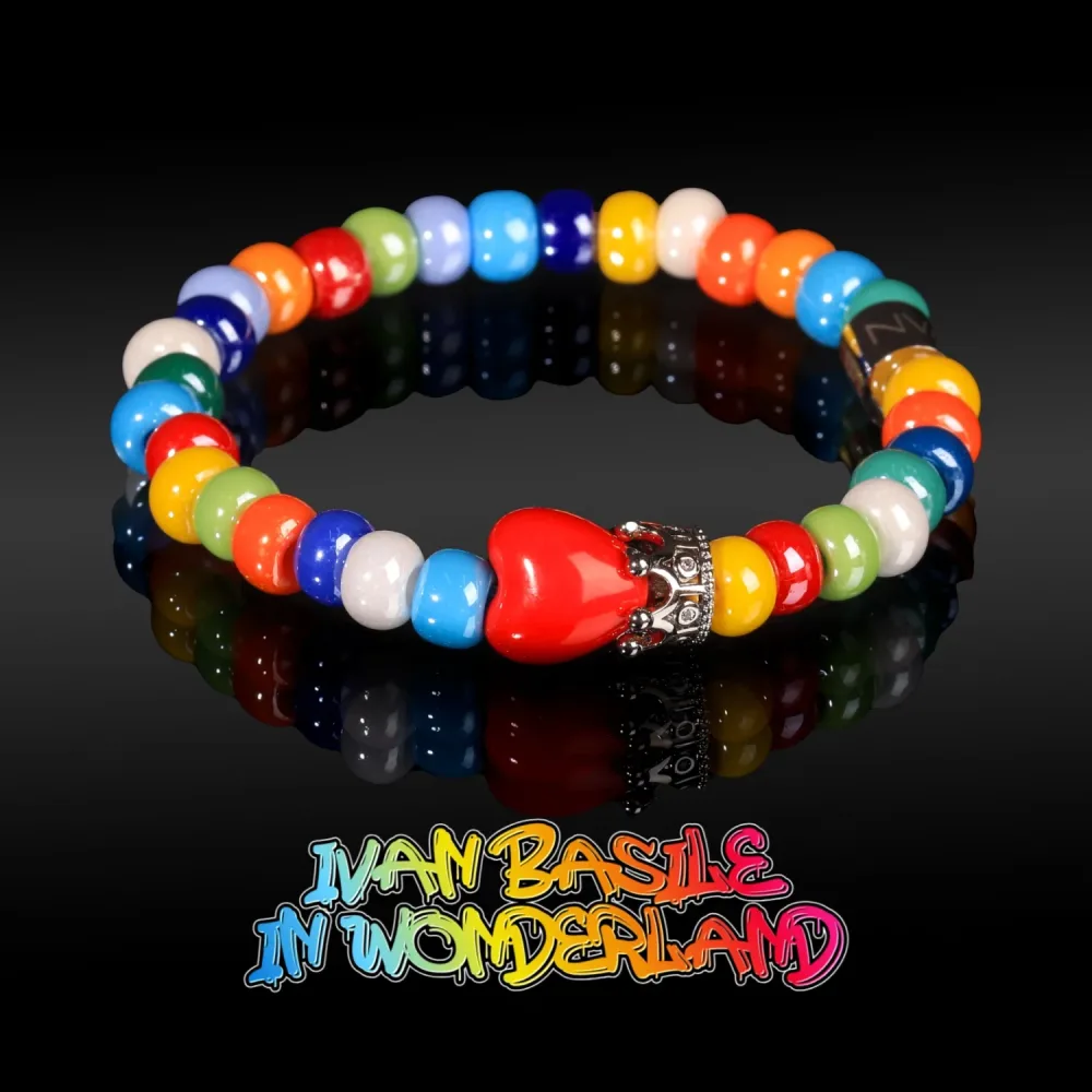 Bracciale WONDERLAND elastico sfera 8 mm IVAN BASILE VTR_04