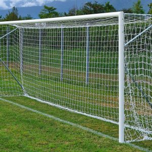 Porta da Calcio Mobile – Alluminio Tondo Ø80mm con Nervature – Calcio a 7 e 8 – 6x2m