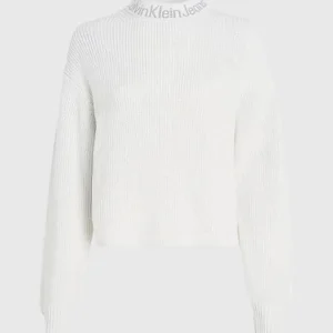 Calvin Klein Maglia Donna Logo Intarsia Loose Sw Calvin Klein Maglia Donna Logo Intarsia Loose Sw