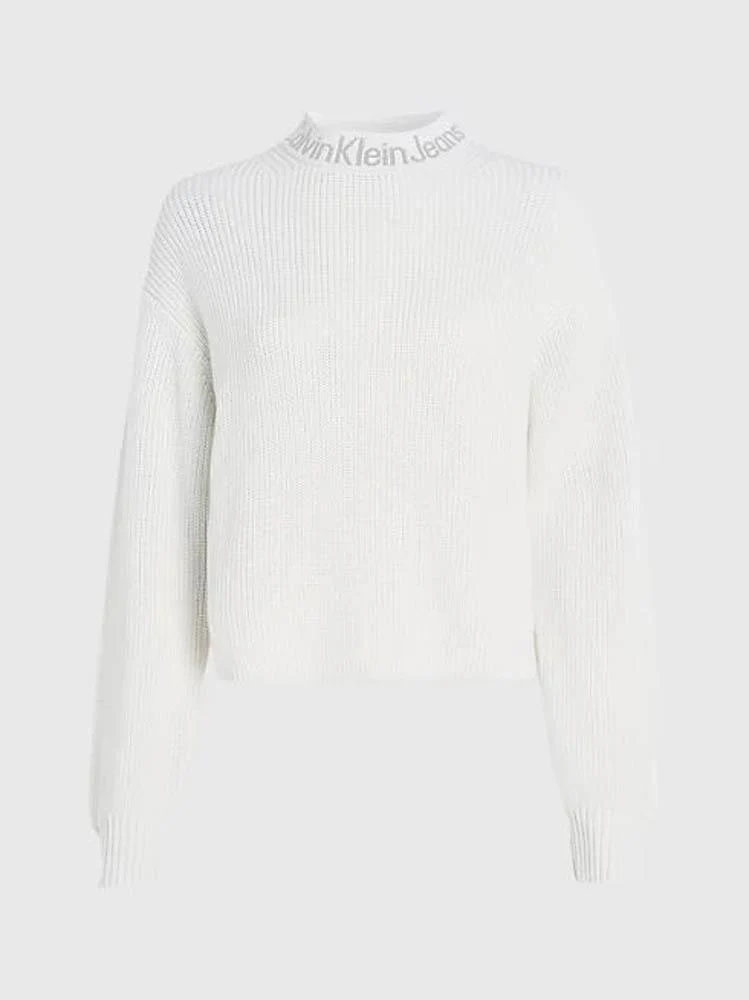 Calvin Klein Maglia Donna Logo Intarsia Loose Sw
