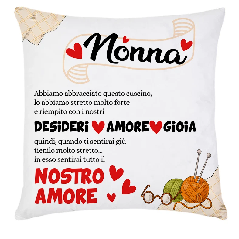 Cuscino 40×40 grafica NONNA – cuscino da abbracciare